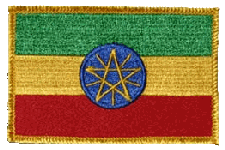 Standard Rectangle Flag Patch of Ethiopia - 2¼x3½" embroidered Standard Rectangle Flag Patch of Ethiopia.<BR>Combines with our other Standard Rectangle Flag Patches for discounts.