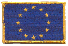 Standard Rectangle Flag Patch of European Union - 2¼x3½" embroidered Standard Rectangle Flag Patch of the European Union.<BR>Combines with our other Standard Rectangle Flag Patches for discounts.