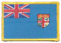 Standard Rectangle Flag Patch of Fiji - 2¼x3½" embroidered Standard Rectangle Flag Patch of Fiji.<BR>Combines with our other Standard Rectangle Flag Patches for discounts.