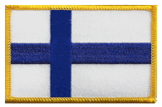 Standard Rectangle Flag Patch of Finland - 2¼x3½" embroidered Standard Rectangle Flag Patch of Finland.<BR>Combines with our other Standard Rectangle Flag Patches for discounts.