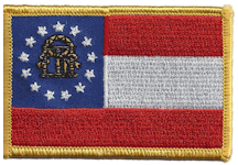 Standard Rectangle Flag Patch of State of Georgia - 2¼x3½" embroidered Standard Rectangle Flag Patch of the State of Georgia.<BR>Combines with our other Standard Rectangle Flag Patches for discounts.