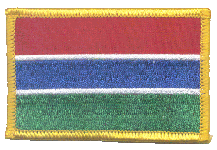 Standard Rectangle Flag Patch of Gambia - 2¼x3½" embroidered Standard Rectangle Flag Patch of the Gambia.<BR>Combines with our other Standard Rectangle Flag Patches for discounts.