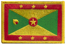 Standard Rectangle Flag Patch of Grenada - 2¼x3½" embroidered Standard Rectangle Flag Patch of Grenada.<BR>Combines with our other Standard Rectangle Flag Patches for discounts.