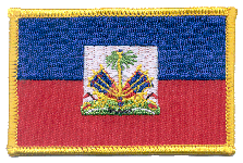 Standard Rectangle Flag Patch of Haiti - 2¼x3½" embroidered Standard Rectangle Flag Patch of Haiti.<BR>Combines with our other Standard Rectangle Flag Patches for discounts.