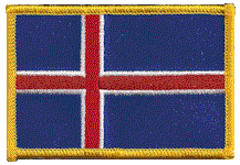 Standard Rectangle Flag Patch of Iceland - 2¼x3½" embroidered Standard Rectangle Flag Patch of Iceland.<BR>Combines with our other Standard Rectangle Flag Patches for discounts.