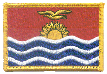 Standard Rectangle Flag Patch of Kiribati - 2¼x3½" embroidered Standard Rectangle Flag Patch of Kiribati.<BR>Combines with our other Standard Rectangle Flag Patches for discounts.