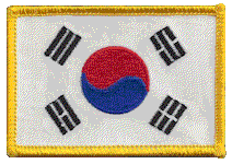 Standard Rectangle Flag Patch of Korea - South - 2¼x3½" embroidered Standard Rectangle Flag Patch of South Korea.<BR>Combines with our other Standard Rectangle Flag Patches for discounts.