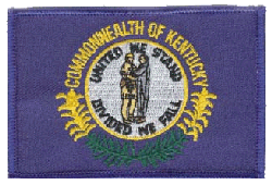 Standard Rectangle Flag Patch of State of Kentucky - 2¼x3½" embroidered Standard Rectangle Flag Patch of the State of Kentucky.<BR>Combines with our other Standard Rectangle Flag Patches for discounts.