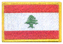 Standard Rectangle Flag Patch of Lebanon - 2¼x3½" embroidered Standard Rectangle Flag Patch of Lebanon.<BR>Combines with our other Standard Rectangle Flag Patches for discounts.