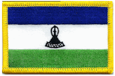 Standard Rectangle Flag Patch of Lesotho - 2¼x3½" embroidered Standard Rectangle Flag Patch of Lesotho.<BR>Combines with our other Standard Rectangle Flag Patches for discounts.