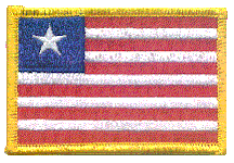 Standard Rectangle Flag Patch of Liberia - 2¼x3½" embroidered Standard Rectangle Flag Patch of Liberia.<BR>Combines with our other Standard Rectangle Flag Patches for discounts.