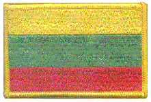 Standard Rectangle Flag Patch of Lithuania - 2¼x3½" embroidered Standard Rectangle Flag Patch of Lithuania.<BR>Combines with our other Standard Rectangle Flag Patches for discounts.