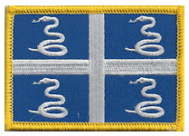 Standard Rectangle Flag Patch of Martinique - 2¼x3½" embroidered Standard Rectangle Flag Patch of Martinique.<BR>Combines with our other Standard Rectangle Flag Patches for discounts.