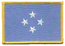 Standard Rectangle Flag Patch of Micronesia - 2¼x3½" embroidered Standard Rectangle Flag Patch of Micronesia.<BR>Combines with our other Standard Rectangle Flag Patches for discounts.