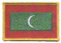 Standard Rectangle Flag Patch of Maldives - 2¼x3½" embroidered Standard Rectangle Flag Patch of Maldives.<BR>Combines with our other Standard Rectangle Flag Patches for discounts.