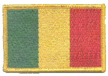 Standard Rectangle Flag Patch of Mali - 2¼x3½" embroidered Standard Rectangle Flag Patch of Mali.<BR>Combines with our other Standard Rectangle Flag Patches for discounts.