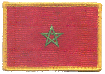 Standard Rectangle Flag Patch of Morocco - 2¼x3½" embroidered Standard Rectangle Flag Patch of Morocco.<BR>Combines with our other Standard Rectangle Flag Patches for discounts.