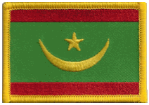 Standard Rectangle Flag Patch of Mauritania - 2¼x3½" embroidered Standard Rectangle Flag Patch of Mauritania.<BR>Combines with our other Standard Rectangle Flag Patches for discounts.