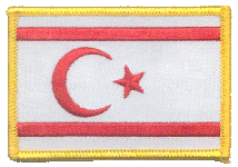 Standard Rectangle Flag Patch of Northern Cyprus - 2¼x3½" embroidered Standard Rectangle Flag Patch of Northern Cyprus.<BR>Combines with our other Standard Rectangle Flag Patches for discounts.