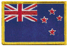 Standard Rectangle Flag Patch of New Zealand - 2¼x3½" embroidered Standard Rectangle Flag Patch of New Zealand.<BR>Combines with our other Standard Rectangle Flag Patches for discounts.