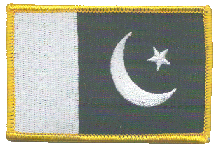 Standard Rectangle Flag Patch of Pakistan - 2¼x3½" embroidered Standard Rectangle Flag Patch of Pakistan.<BR>Combines with our other Standard Rectangle Flag Patches for discounts.