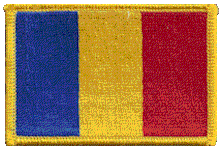 Standard Rectangle Flag Patch of Romania - 2¼x3½" embroidered Standard Rectangle Flag Patch of Romania.<BR>Combines with our other Standard Rectangle Flag Patches for discounts.