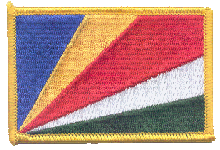 Standard Rectangle Flag Patch of Seychelles - 2¼x3½" embroidered Standard Rectangle Flag Patch of Seychelles.<BR>Combines with our other Standard Rectangle Flag Patches for discounts.