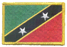 Standard Rectangle Flag Patch of St Kitts and Nevis - 2¼x3½" embroidered Standard Rectangle Flag Patch of St Kitts and Nevis.<BR>Combines with our other Standard Rectangle Flag Patches for discounts.