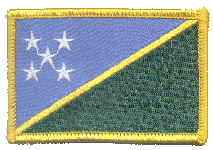 Standard Rectangle Flag Patch of Solomon Islands - 2¼x3½" embroidered Standard Rectangle Flag Patch of the Solomon Islands.<BR>Combines with our other Standard Rectangle Flag Patches for discounts.