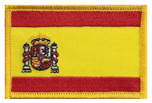 Standard Rectangle Flag Patch of Spain - 2¼x3½" embroidered Standard Rectangle Flag Patch of Spain.<BR>Combines with our other Standard Rectangle Flag Patches for discounts.