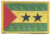 Standard Rectangle Flag Patch of Sao Tome and Principe - 2¼x3½" embroidered Standard Rectangle Flag Patch of Sao Tome and Principe.<BR>Combines with our other Standard Rectangle Flag Patches for discounts.