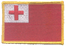 Standard Rectangle Flag Patch of Tonga - 2¼x3½" embroidered Standard Rectangle Flag Patch of Tonga.<BR>Combines with our other Standard Rectangle Flag Patches for discounts.