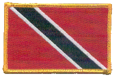 Standard Rectangle Flag Patch of Trinidad & Tobago - 2¼x3½" embroidered Standard Rectangle Flag Patch of Trinidad & Tobago.<BR>Combines with our other Standard Rectangle Flag Patches for discounts.