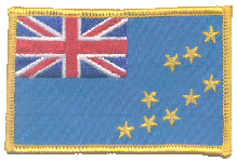 Standard Rectangle Flag Patch of Tuvalu - 2¼x3½" embroidered Standard Rectangle Flag Patch of Tuvalu.<BR>Combines with our other Standard Rectangle Flag Patches for discounts.