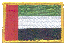 Standard Rectangle Flag Patch of United Arab Emirates - 2¼x3½" embroidered Standard Rectangle Flag Patch of the United Arab Emirates.<BR>Combines with our other Standard Rectangle Flag Patches for discounts.