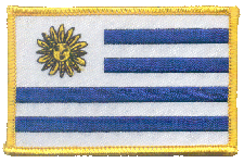 Standard Rectangle Flag Patch of Uruguay - 2¼x3½" embroidered Standard Rectangle Flag Patch of Uruguay.<BR>Combines with our other Standard Rectangle Flag Patches for discounts.