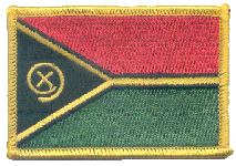 Standard Rectangle Flag Patch of Vanuatu - 2¼x3½" embroidered Standard Rectangle Flag Patch of Vanuatu.<BR>Combines with our other Standard Rectangle Flag Patches for discounts.