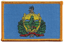 Standard Rectangle Flag Patch of State of Vermont - 2¼x3½" embroidered Standard Rectangle Flag Patch of the State of Vermont.<BR>Combines with our other Standard Rectangle Flag Patches for discounts.