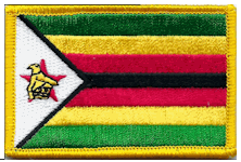 Standard Rectangle Flag Patch of Zimbabwe - 2¼x3½" embroidered Standard Rectangle Flag Patch of Zimbabwe.<BR>Combines with our other Standard Rectangle Flag Patches for discounts.