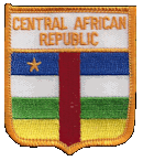 Shield Flag Patch of Central African Republic - 3x2½" embroidered Shield Flag Patch of the Central African Republic.<BR>Combines with our other Shield Flag Patches for discounts.