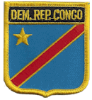 Shield Flag Patch of Democratic Republic of Congo - 3x2½" embroidered Shield Flag Patch of the Democratic Republic of Congo.<BR>Combines with our other Shield Flag Patches for discounts.