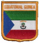 Shield Flag Patch of Equatorial Guinea - 3x2½" embroidered Shield Flag Patch of Equatorial Guinea.<BR>Combines with our other Shield Flag Patches for discounts.