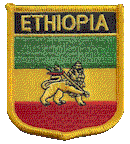 Shield Flag Patch of Ethiopia with Lion - 3x2½" embroidered Shield Flag Patch of Ethiopia with Lion of Judah.<BR>Combines with our other Shield Flag Patches for discounts.