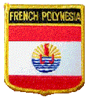 Shield Flag Patch of French Polynesia - 3x2½" embroidered Shield Flag Patch of French Polynesia.<BR>Combines with our other Shield Flag Patches for discounts.