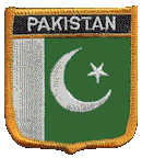 Shield Flag Patch of Pakistan - 3x2½" embroidered Shield Flag Patch of Pakistan.<BR>Combines with our other Shield Flag Patches for discounts.