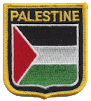 Shield Flag Patch of Palestine - 3x2½" embroidered Shield Flag Patch of Palestine.<BR>Combines with our other Shield Flag Patches for discounts.