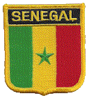 Shield Flag Patch of Senegal - 3x2½" embroidered Shield Flag Patch of Senegal.<BR>Combines with our other Shield Flag Patches for discounts.