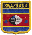 Shield Flag Patch of Swaziland - 3x2½" embroidered Shield Flag Patch of Swaziland.<BR>Combines with our other Shield Flag Patches for discounts.