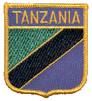 Shield Flag Patch of Tanzania - 3x2½" embroidered Shield Flag Patch of Tanzania.<BR>Combines with our other Shield Flag Patches for discounts.