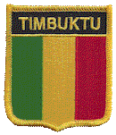 Shield Flag Patch of Timbuktu - 3x2½" embroidered Shield Flag Patch of Timbuktu.<BR>Combines with our other Shield Flag Patches for discounts.